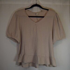 CATO Ruffle Bottom Blouse